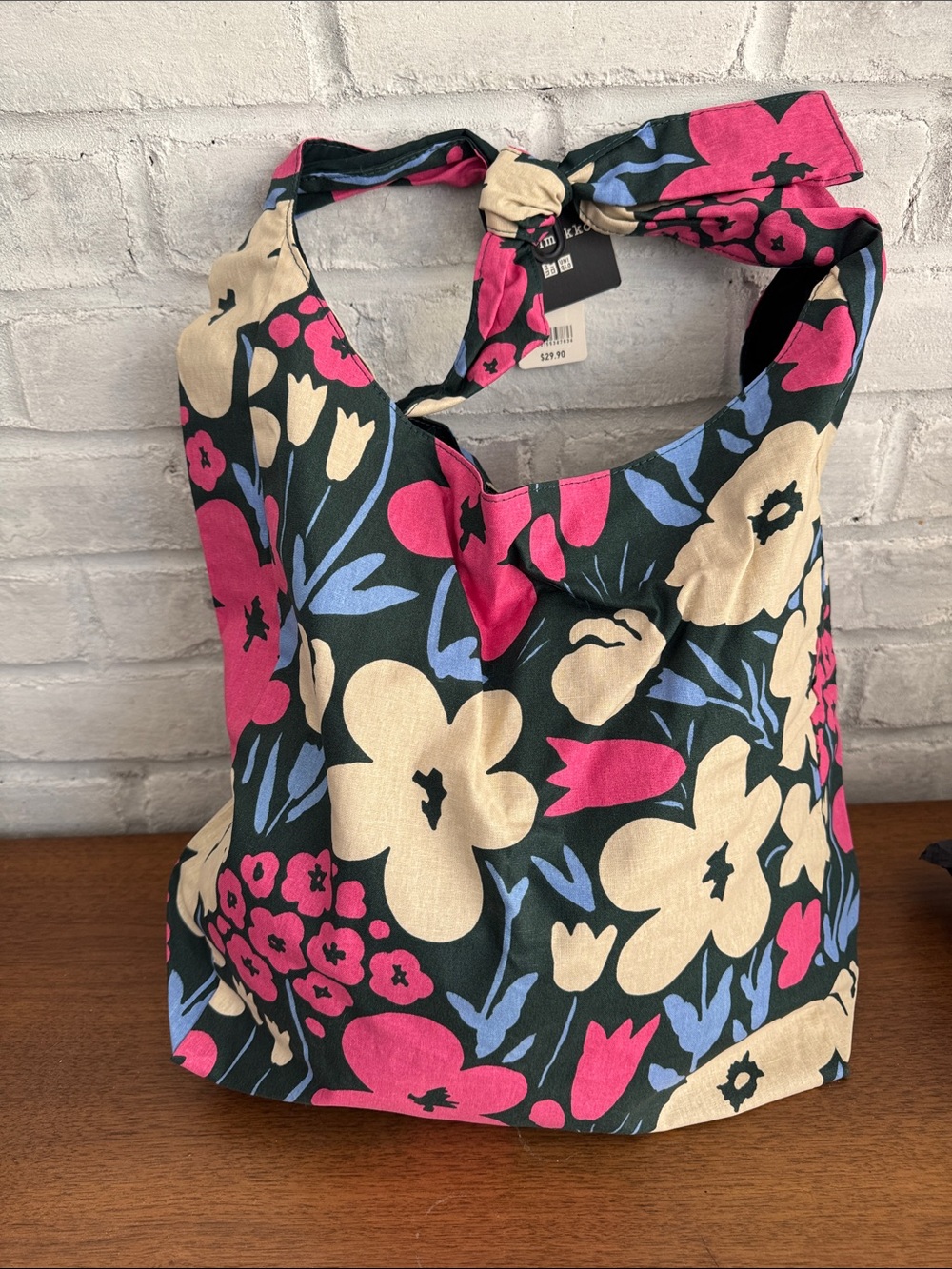 Marimekko tote bag  - Pink, Cream & Blue